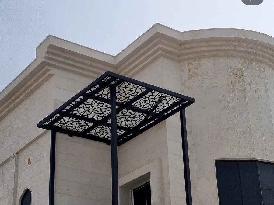 Custom gold stair railing for villa - Al Taher Group